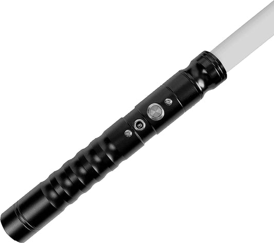 Lukesaber Standard RGB Lightsaber, 7 Color Changing Lightsaber, Aluminum Black Hilt, Two Sound Effects, for Both Adults and Kids