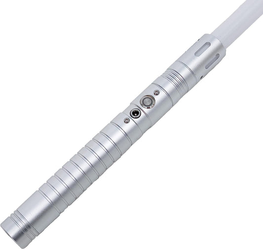 Lukesaber Premium RGB Lightsaber, 11 Color Changing Lightsaber, Aluminum Silver Hilt, Three Sound Effects, Lightsaber for Both Adults and Kids