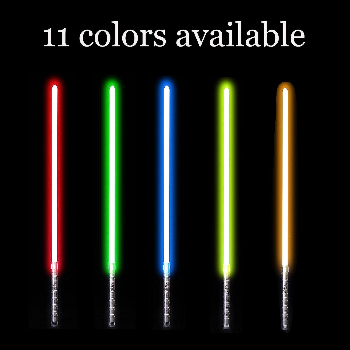 Lukesaber Premium RGB Lightsaber, 11 Color Changing Lightsaber, Aluminum Silver Hilt, Three Sound Effects, Lightsaber for Both Adults and Kids